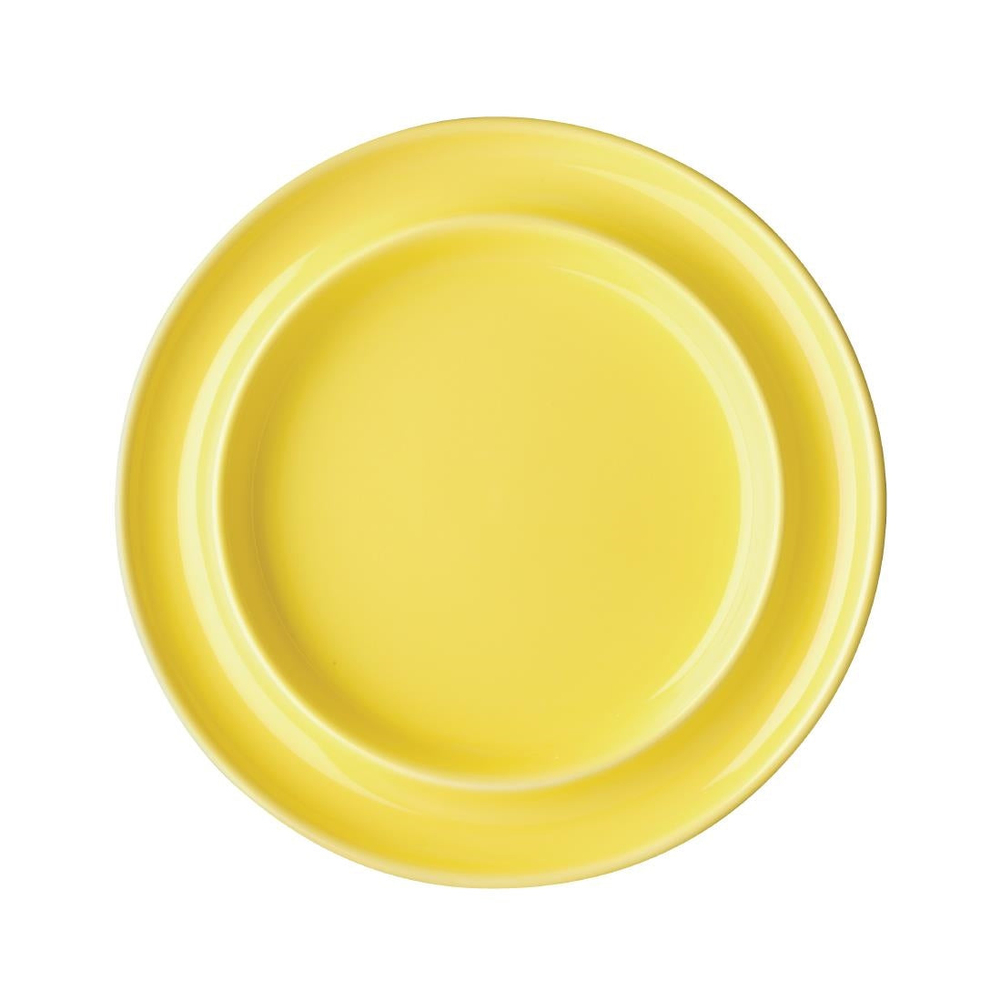 Olympia Heritage Raised Rim Plates Yellow 203mm (4 Pack)