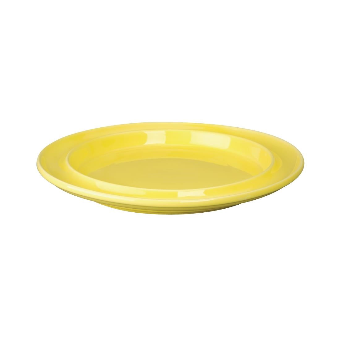 Olympia Heritage Raised Rim Plates Yellow 253mm (4 Pack)