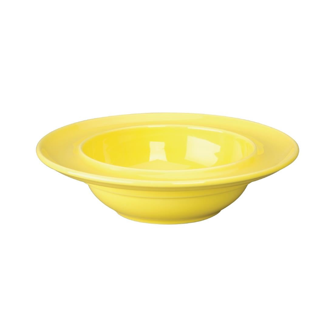 Olympia Heritage Raised Rim Bowls Yellow 205mm (4 Pack)