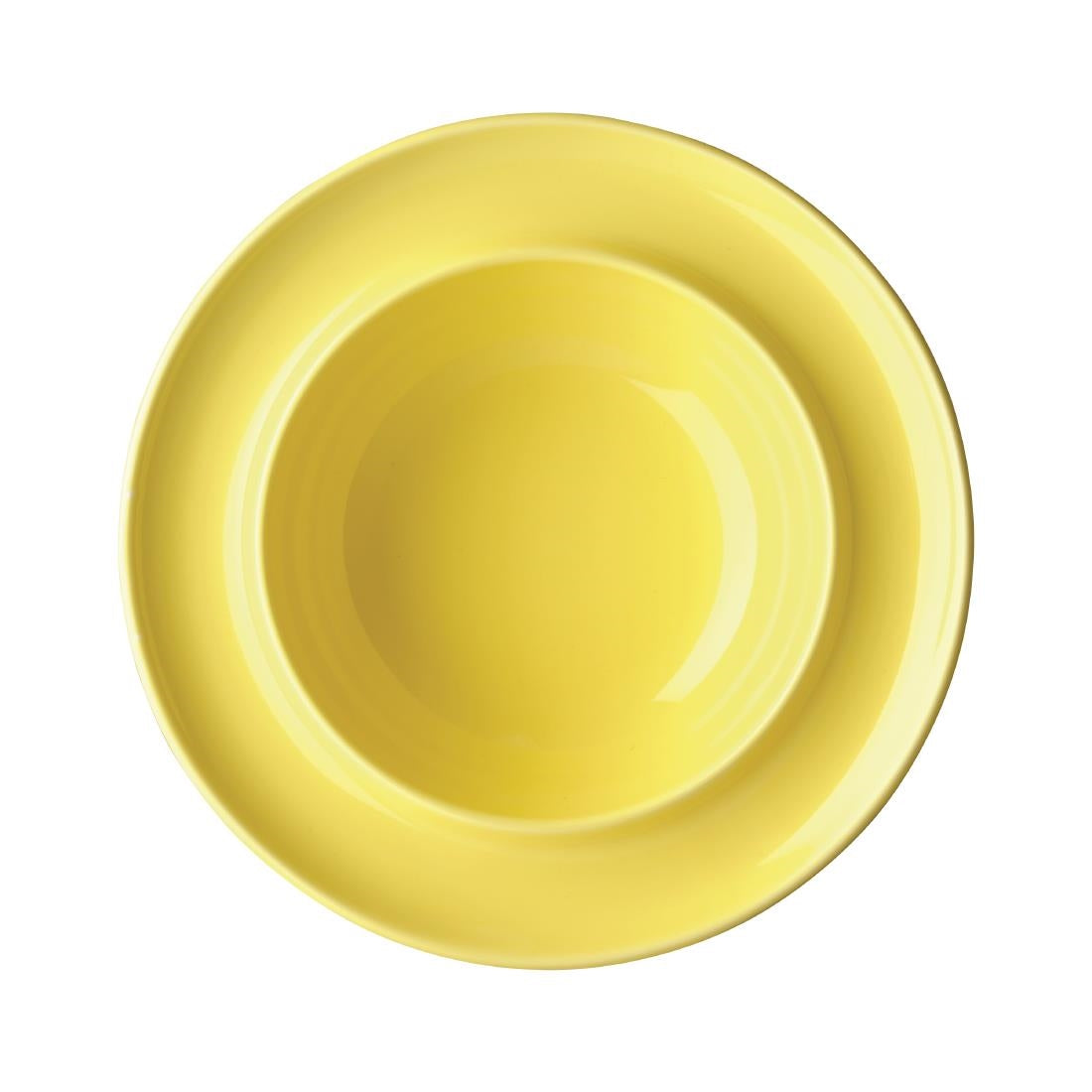 Olympia Heritage Raised Rim Bowls Yellow 205mm (4 Pack)