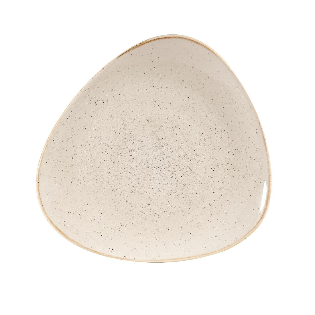 Churchill Stonecast Triangular Plates Nutmeg Cream 265mm (12 Pack)