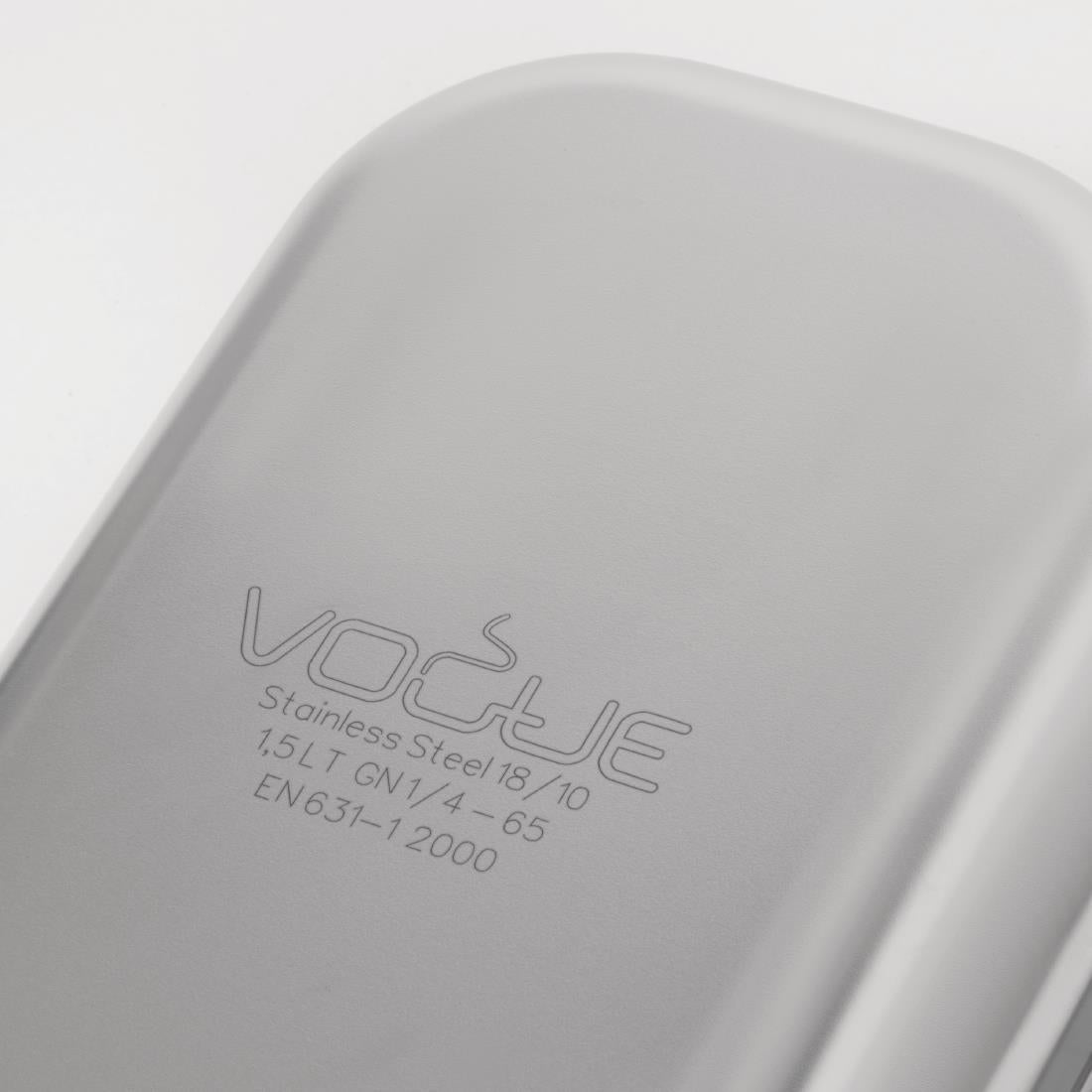 Vogue Heavy Duty Stainless Steel 1/4 Gastronorm Tray 65mm