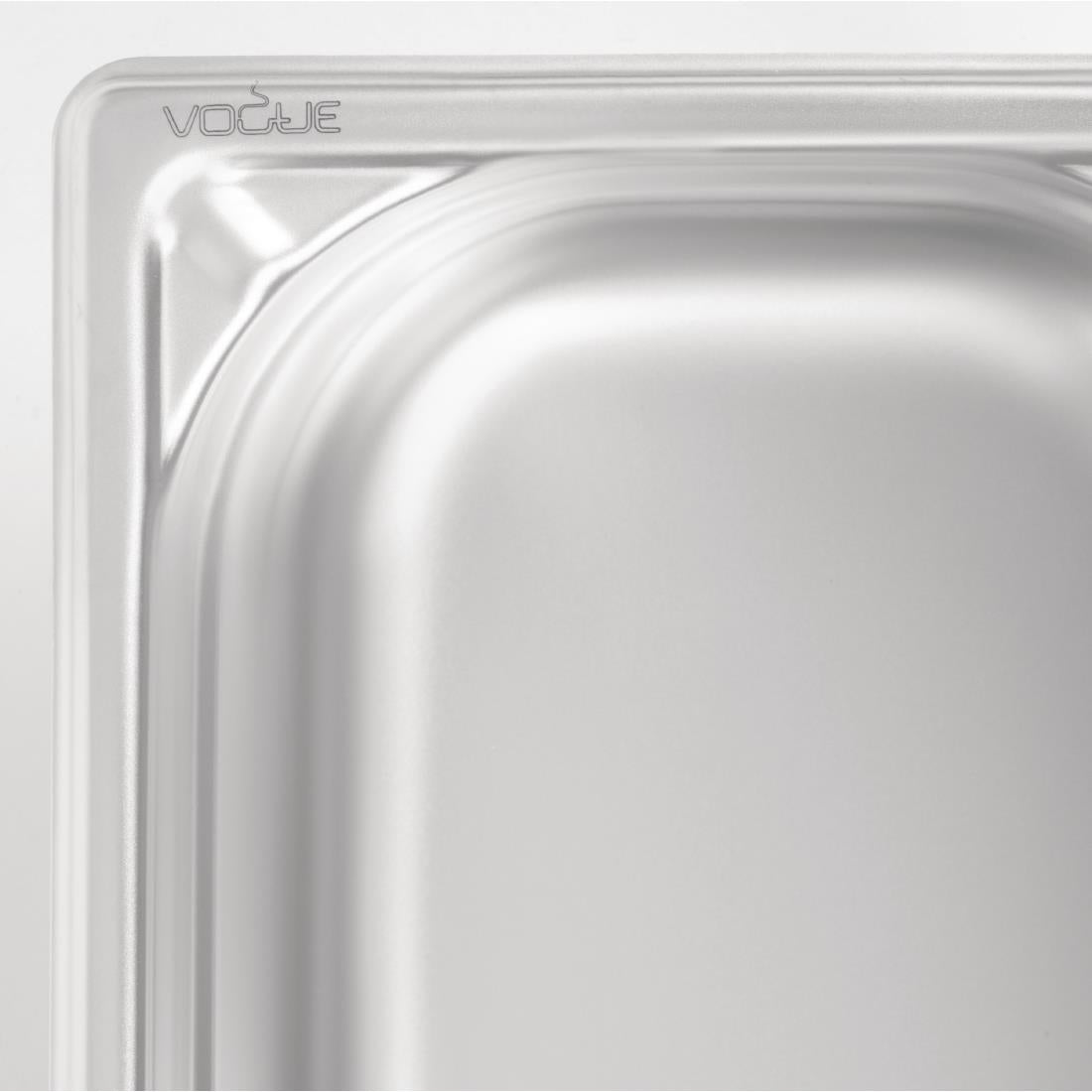 Vogue Heavy Duty Stainless Steel 1/4 Gastronorm Tray 100mm