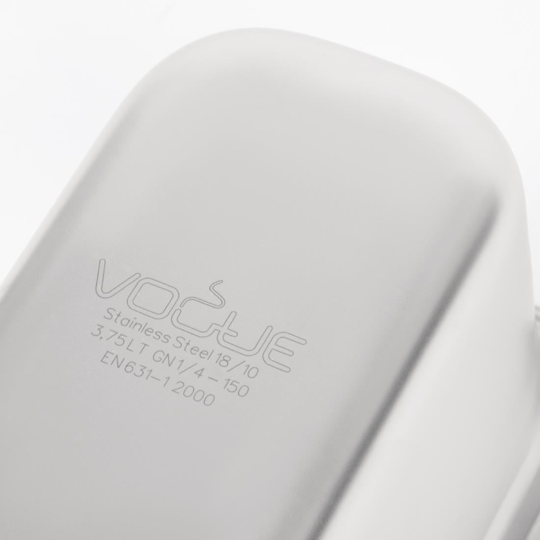 Vogue Heavy Duty Stainless Steel 1/4 Gastronorm Tray 150mm