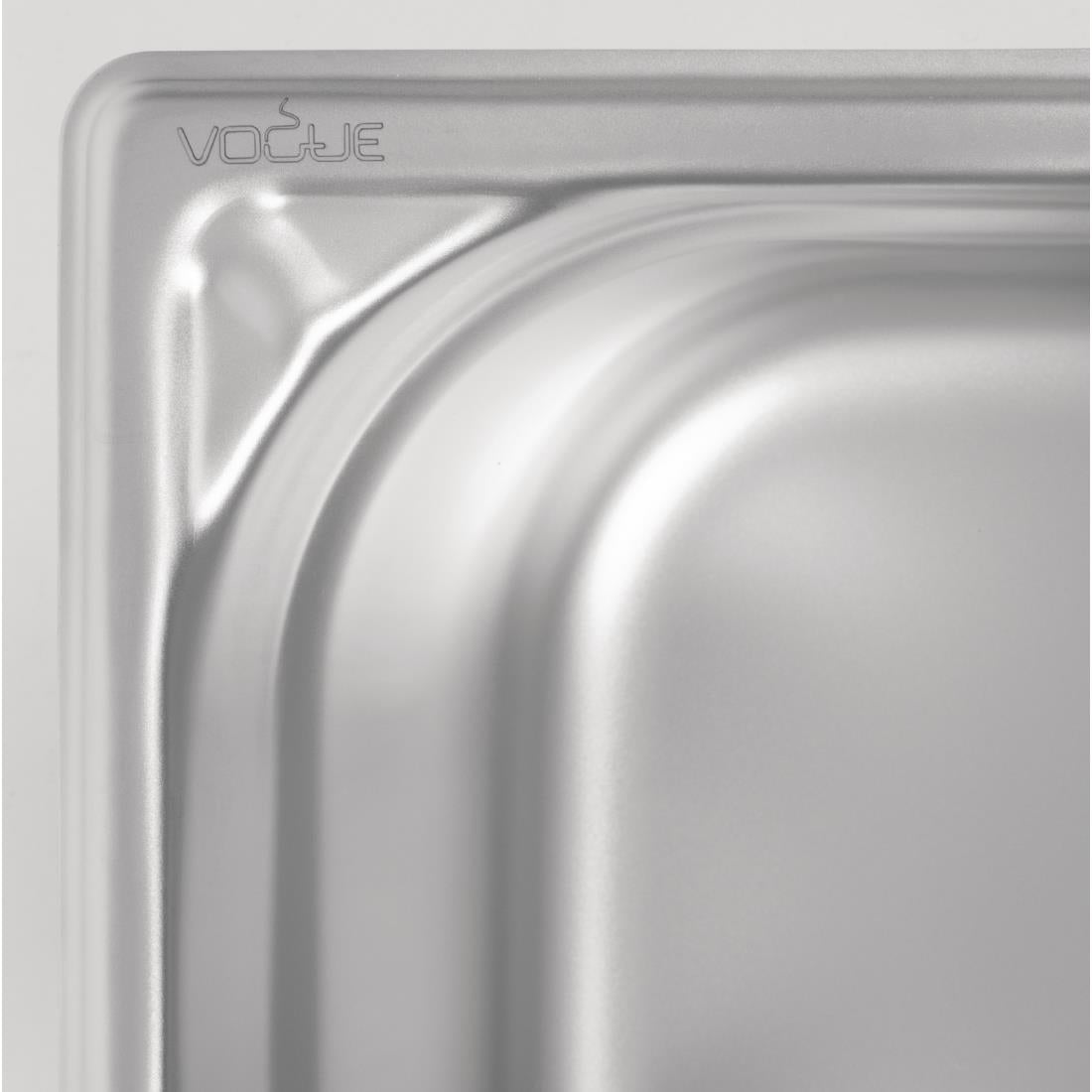 Vogue Heavy Duty Stainless Steel 1/6 Gastronorm Tray 100mm