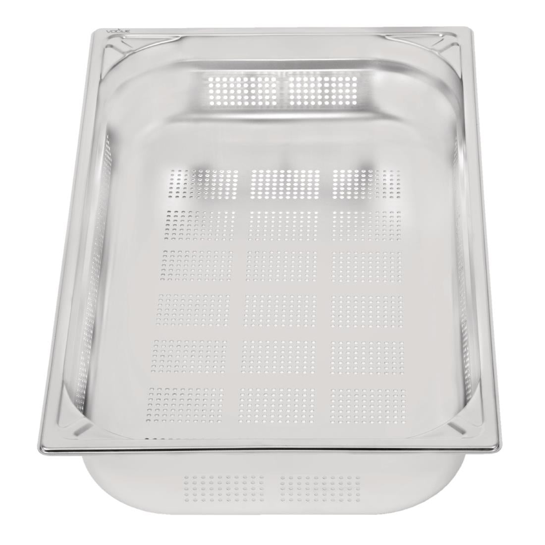 Vogue Heavy Duty Stainless Steel Perforated 1/1 Gastronorm Tray 100mm