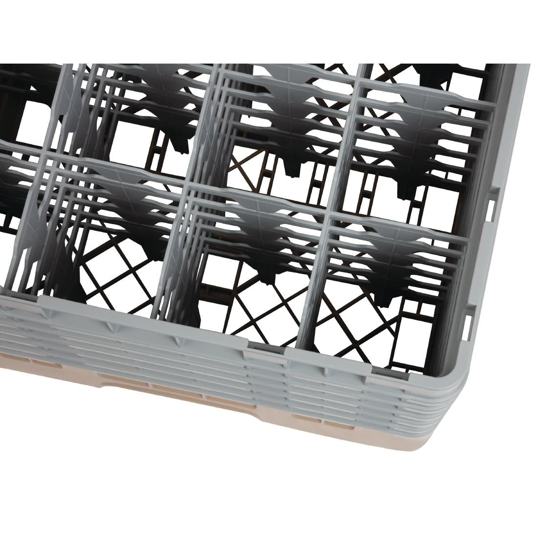 Cambro Camrack Beige 16 Compartments Max Glass Height 298mm