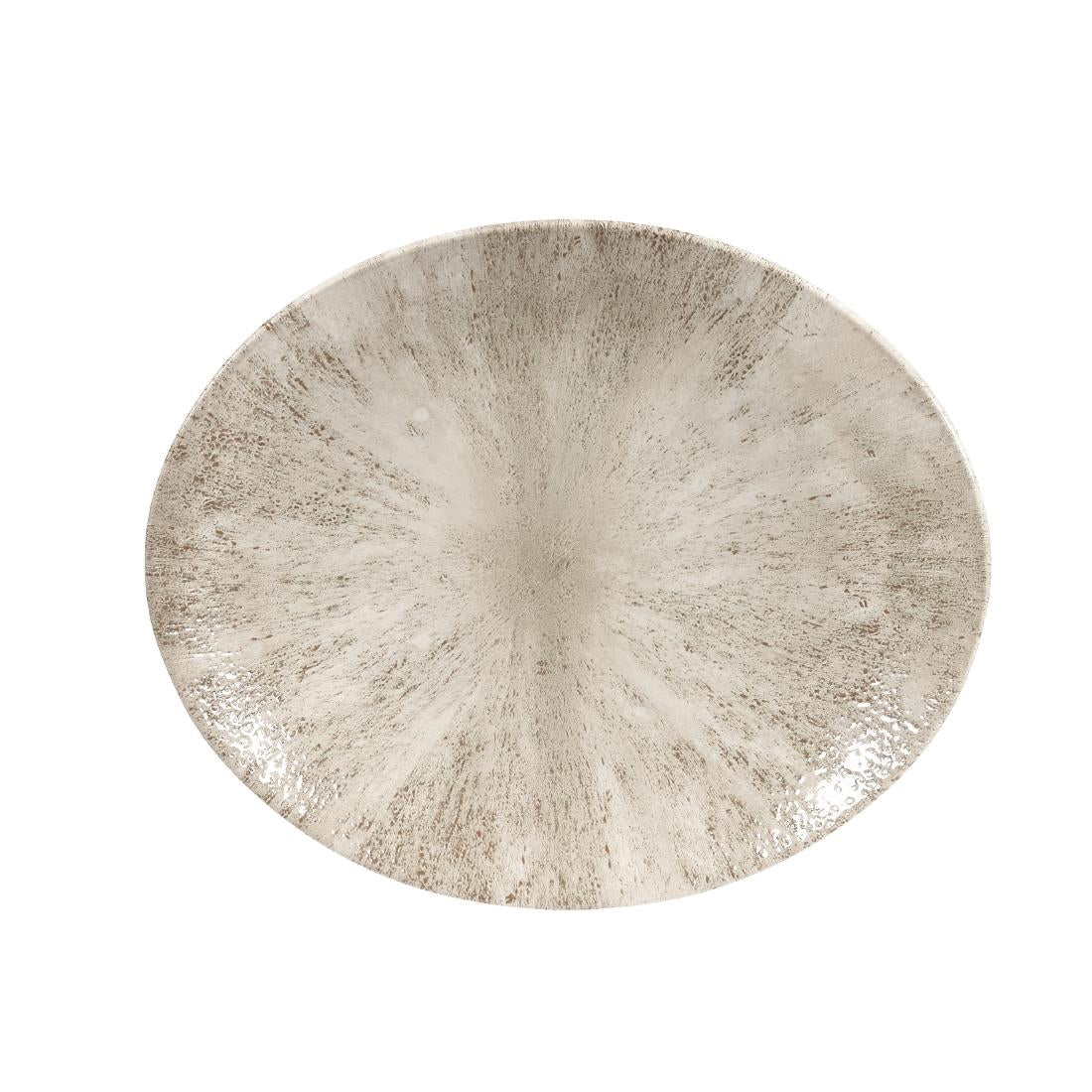 Churchill Studio Prints Stone Coupe Oval Plates Agate Grey 270mm (12 Pack)