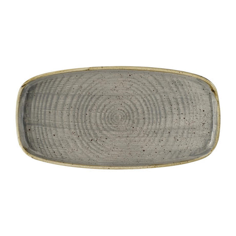 Churchill Stonecast Peppercorn Grey Chefs' Walled Oblong Plates 300mm (12 Pack)