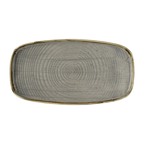 Churchill Stonecast Peppercorn Grey Chefs' Walled Oblong Plates 350mm (6 Pack)