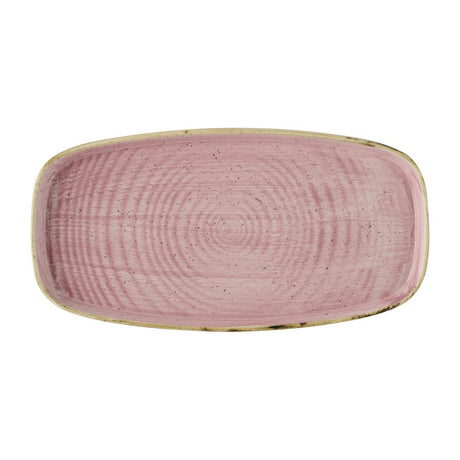 Churchill Stonecast Petal Pink Chefs' Walled Oblong Plates 350mm (6 Pack)