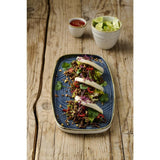 Churchill Stonecast Blueberry Chefs' Walled Oblong Plates 350mm (6 Pack)