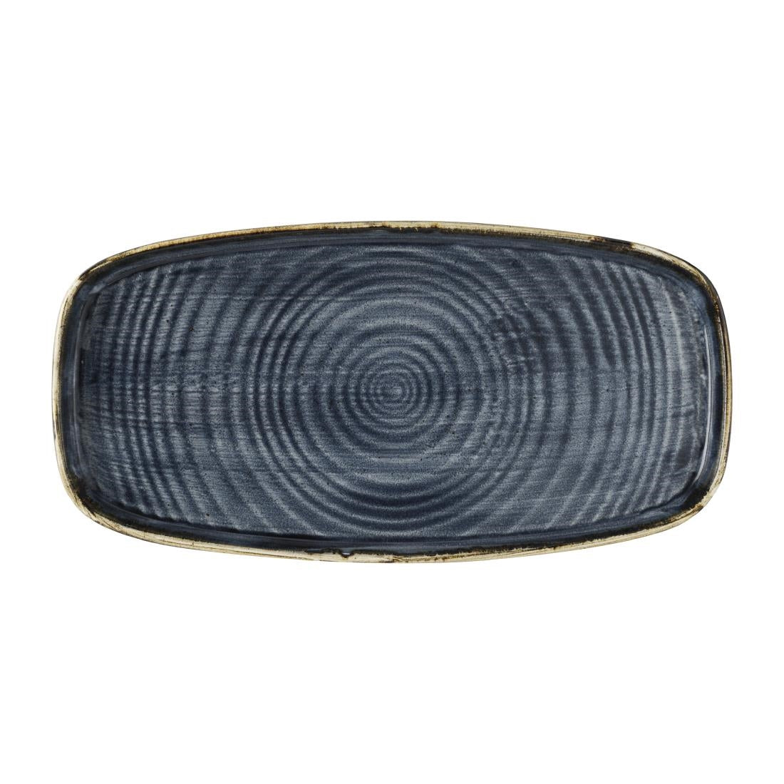 Churchill Stonecast Blueberry Chefs' Walled Oblong Plates 300mm (6 Pack)