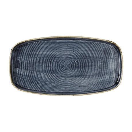 Churchill Stonecast Blueberry Chefs' Walled Oblong Plates 350mm (6 Pack)