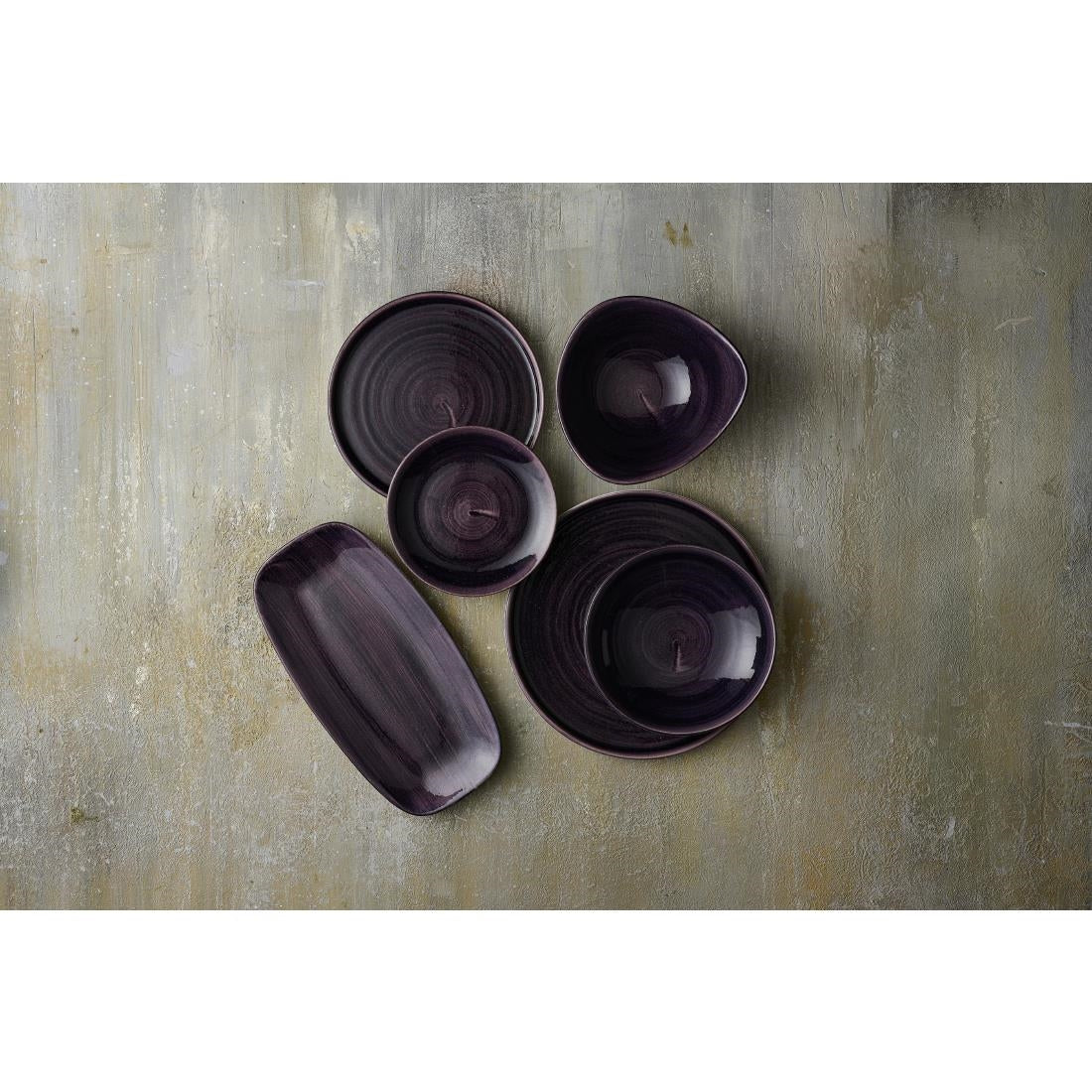 Churchill Stonecast Patina Deep Purple Triangle Bowls 153mm (12 Pack)