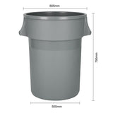 Jantex Heavy-Duty Round Bin Grey 160Ltr