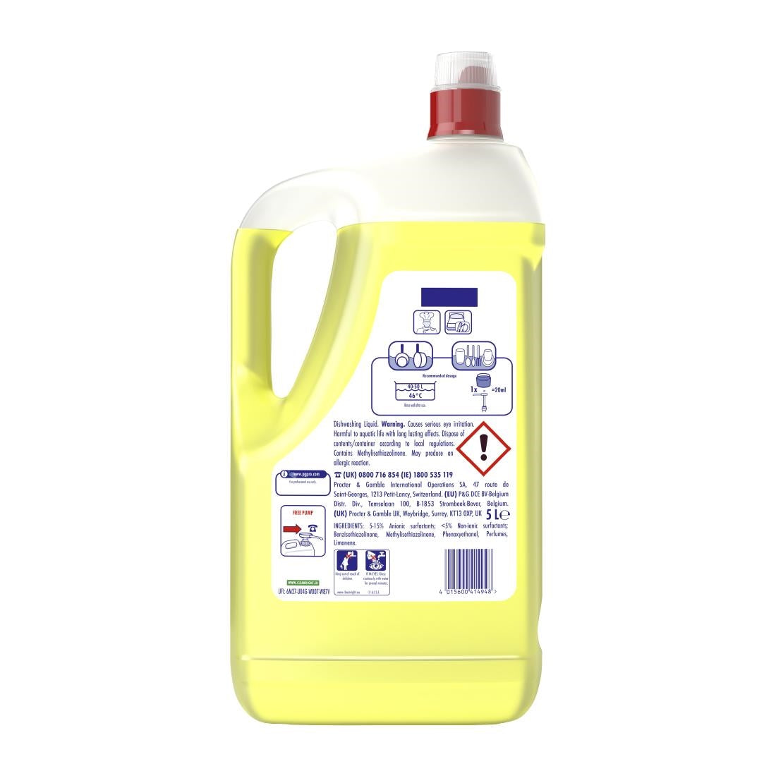 Fairy Professional Washing Up Liquid Lemon 5Ltr (2 Pack)