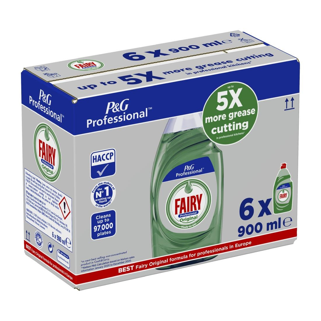 Fairy Professional Concentrated Washing Up Liquid Original 900ml (6 Pack)