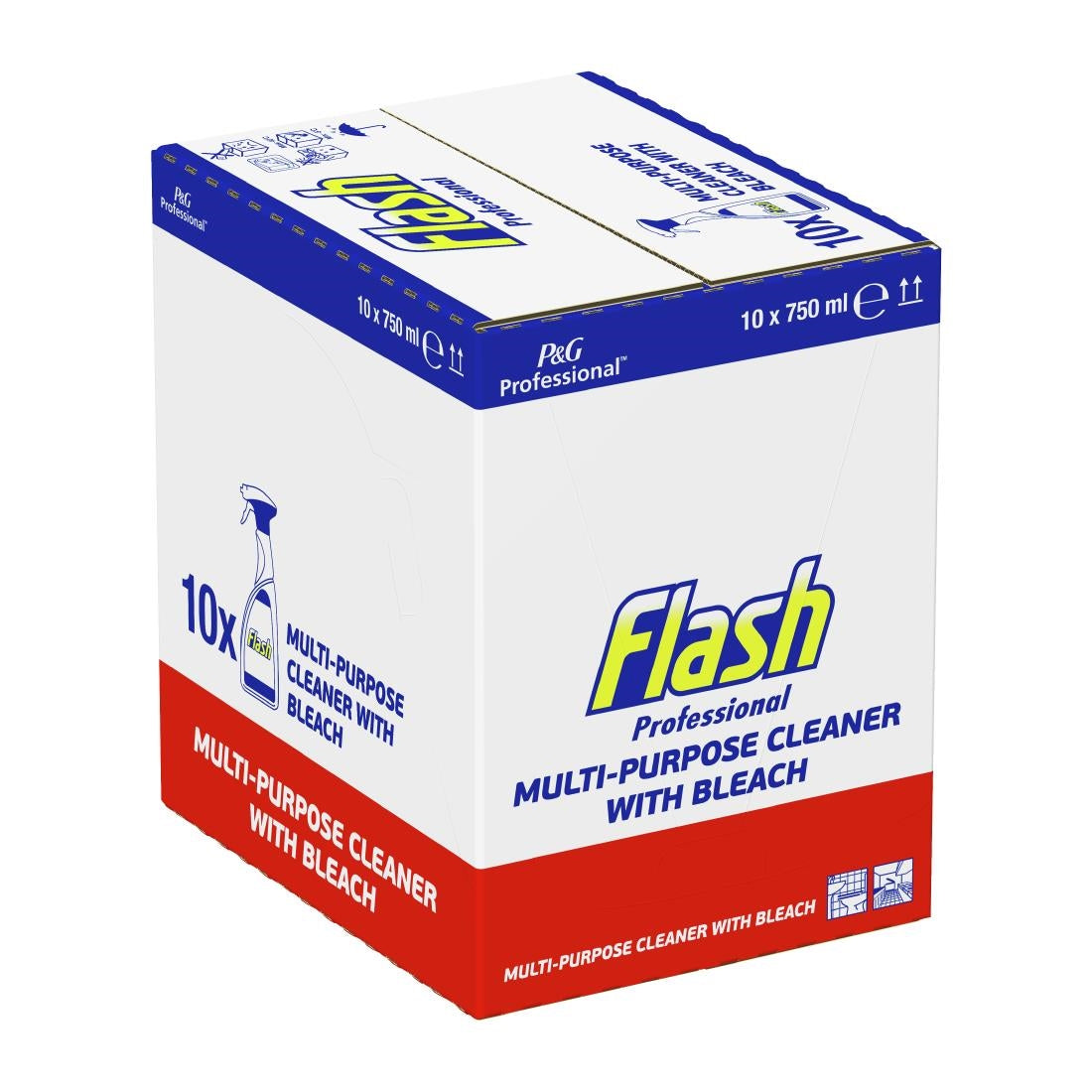 Flash Professional Multi-Purpose Cleaner With Bleach 750ml (10 Pack)