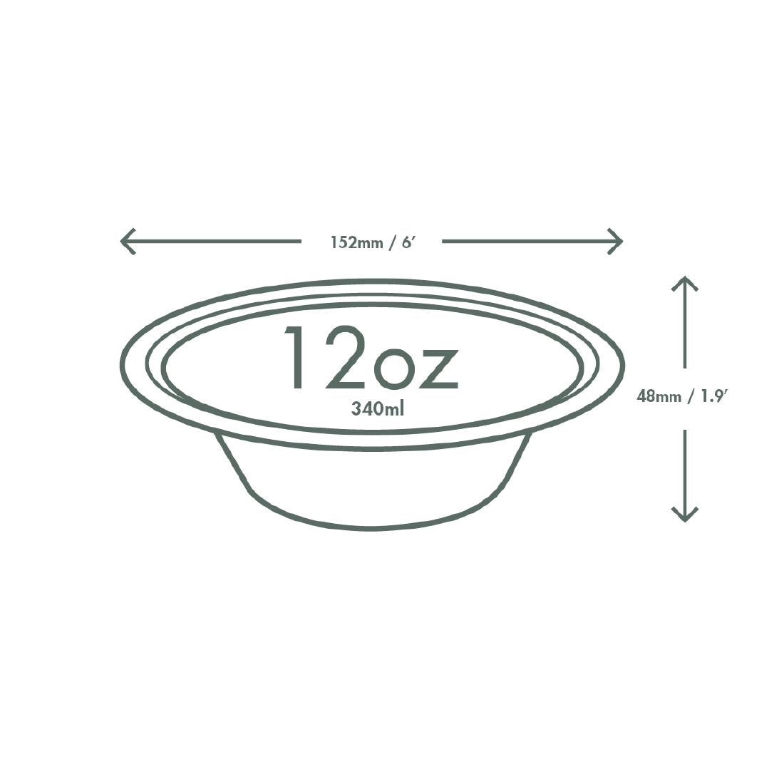 Vegware Compostable Nourish Moulded Fibre Bowls Natural 12oz/340ml (500 Pack)