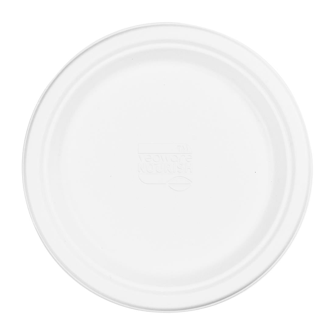 Vegware Compostable Nourish Moulded Fibre Plates White 226mm (500 Pack)