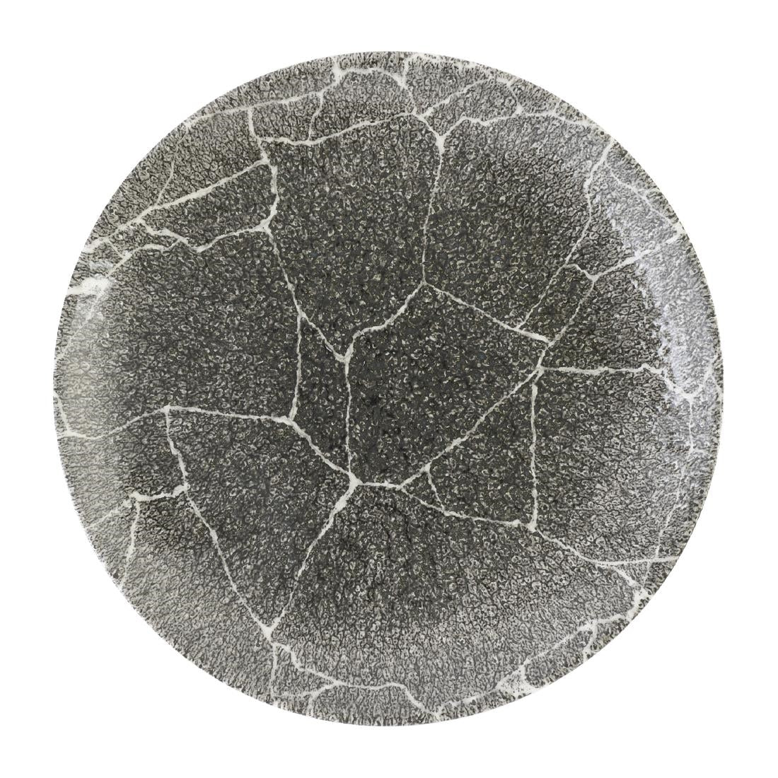 Churchill Studio Prints Kintsugi Quartz Black Coupe Plates 217mm (12 Pack)