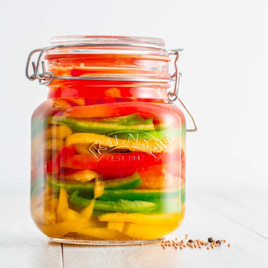 Kilner Square Clip Top Jar 1Ltr (4 Pack)               