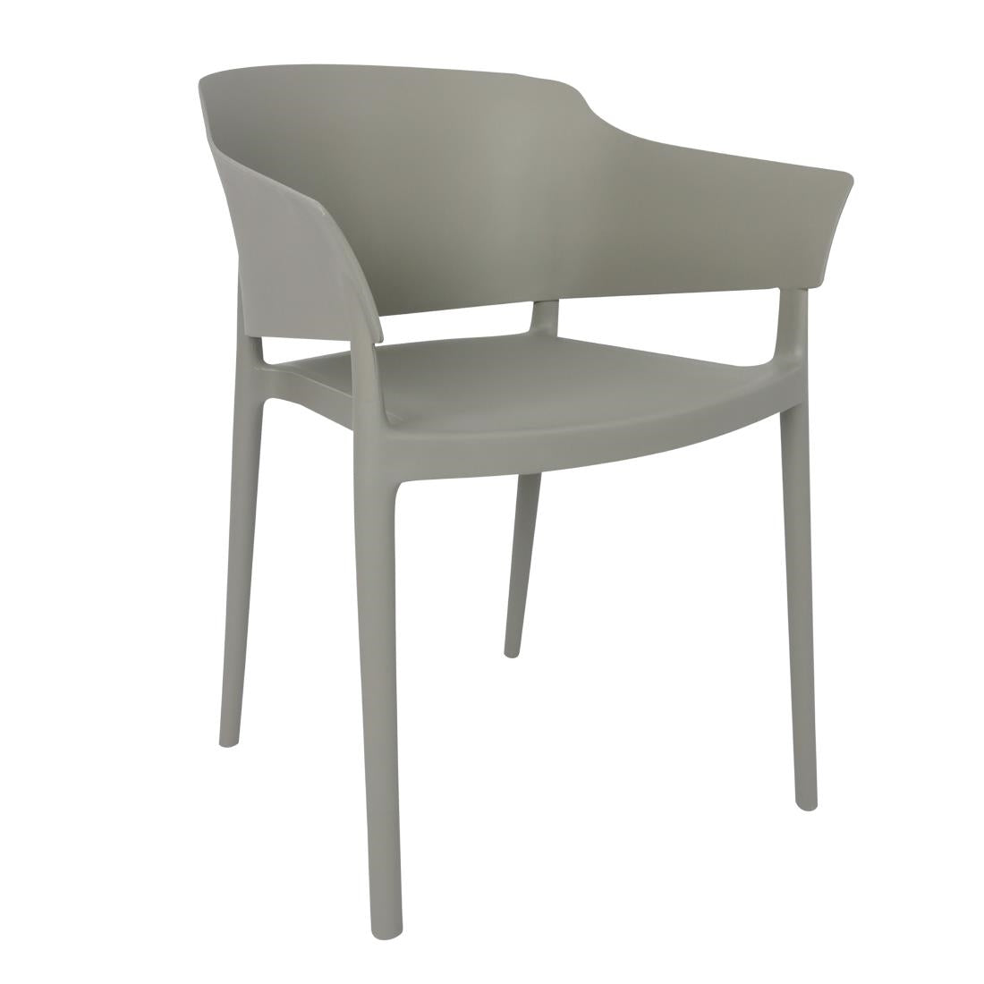 Bolero Lorenzo Cafe Chairs Medium Grey (Pack of 2)