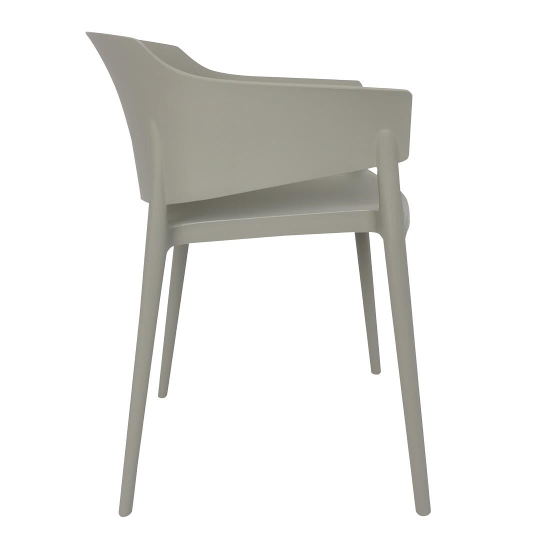 Bolero Lorenzo Cafe Chairs Medium Grey (2 Pack)