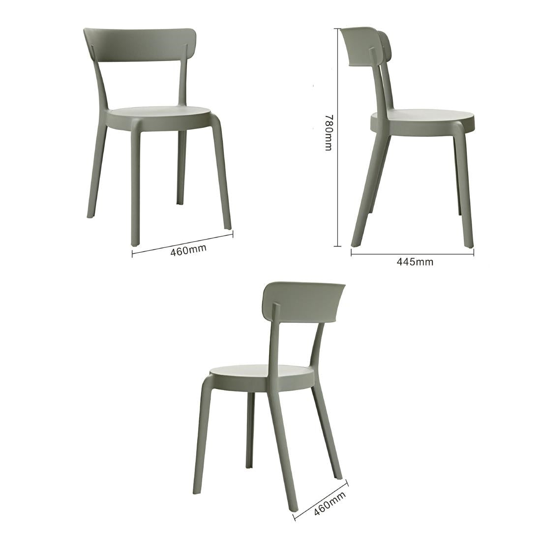 Bolero Mila Café Chairs Moss Grey (2 Pack)
