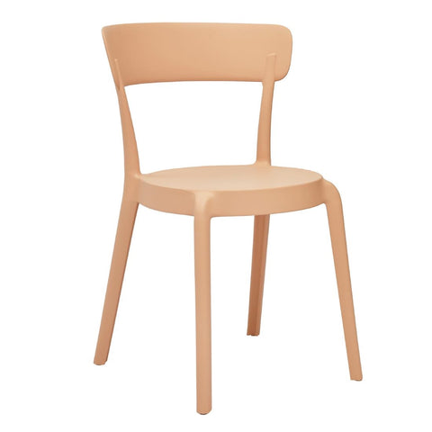 Bolero Mila Café Chairs Light Salmon (Pack of 2)