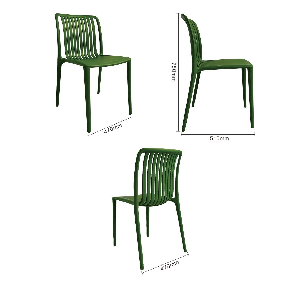 Bolero Verona Café Chairs Forest Green (2 Pack)