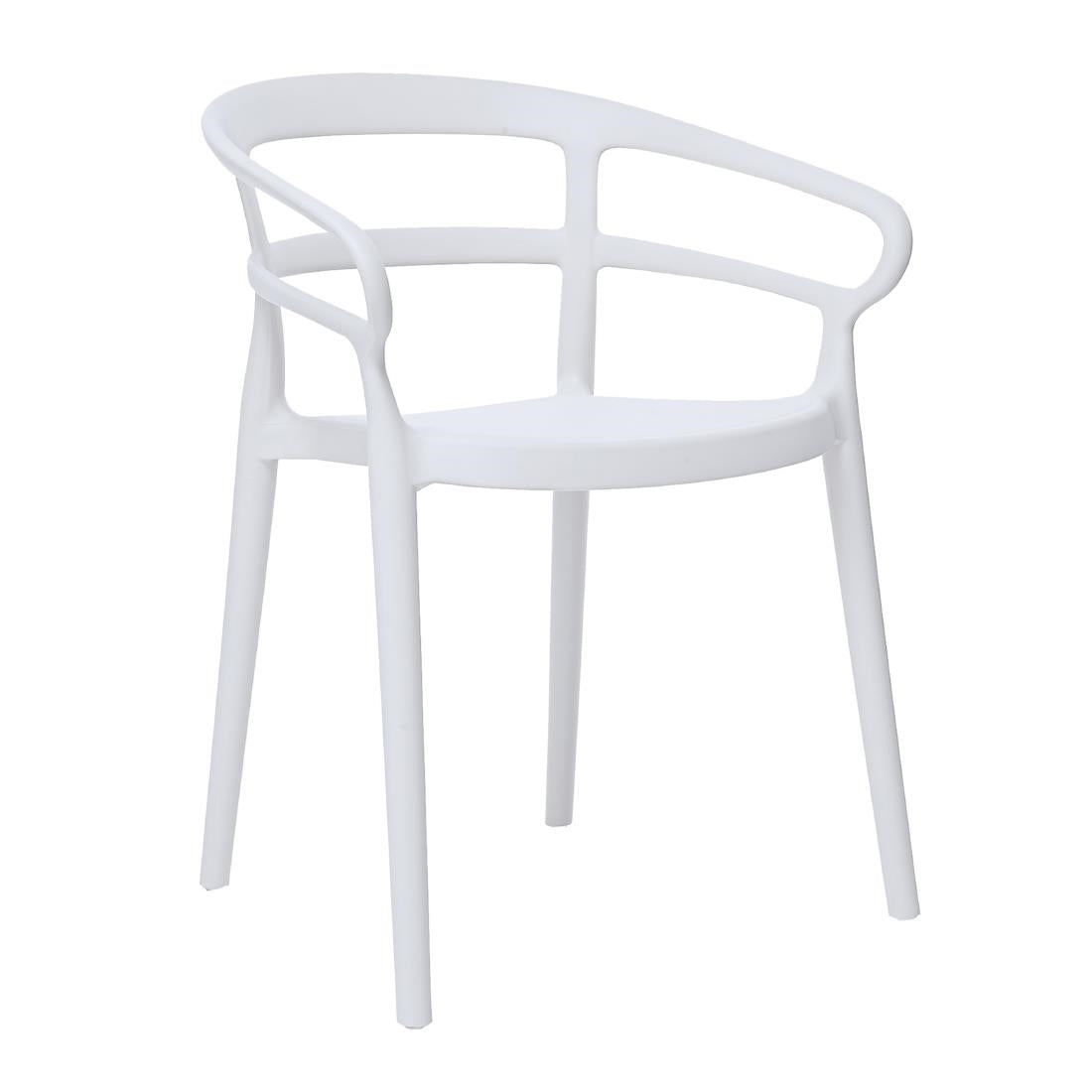 Bolero Mateo Café Chairs White (2 Pack)