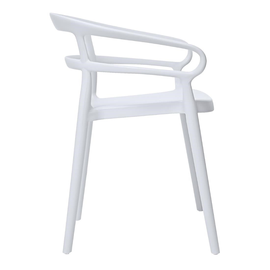 Bolero Mateo Café Chairs White (2 Pack)