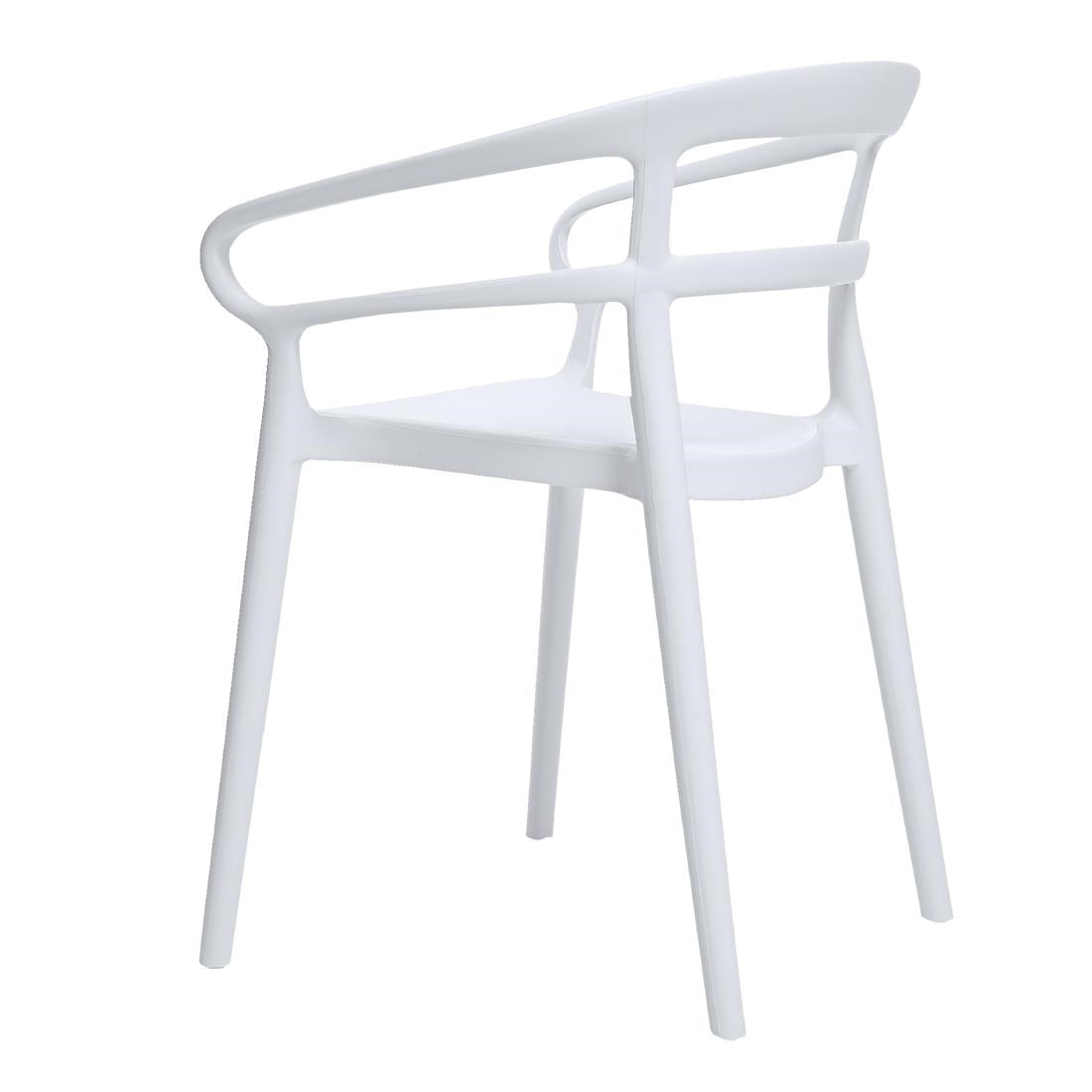 Bolero Mateo Café Chairs White (2 Pack)