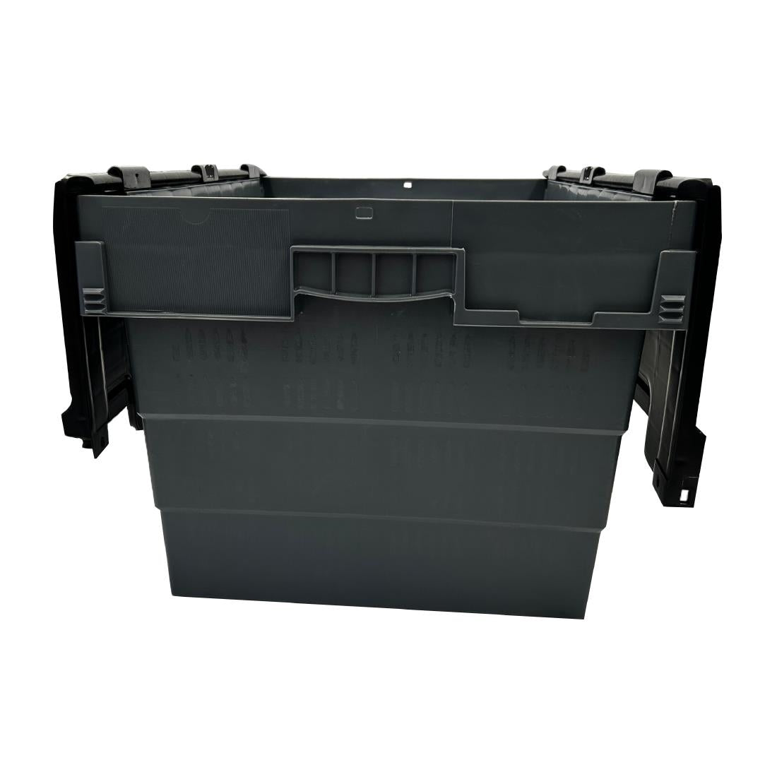 Vogue Plastic Transport Storage Crate with Attached Lid 600x400x320mm