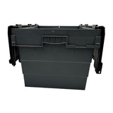 Vogue Plastic Transport Storage Crate with Attached Lid 600x400x320mm