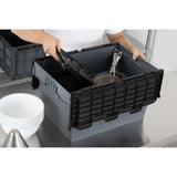 Vogue Plastic Transport Storage Crate with Attached Lid 600x400x320mm