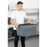 Vogue Plastic Transport Storage Crate with Attached Lid 600x400x320mm