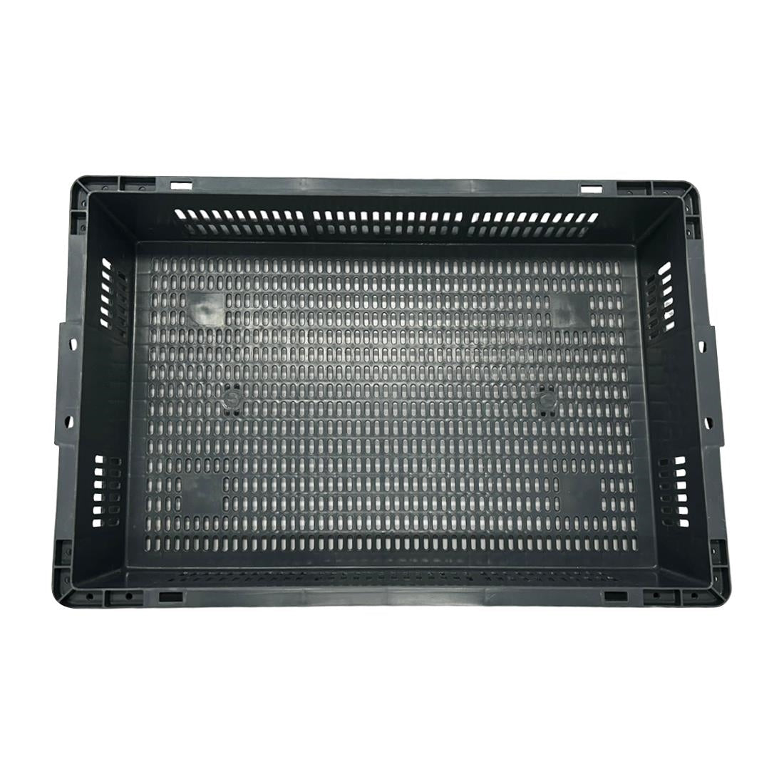 Vogue Perforated Plastic Storage Crate 600x400x120mm