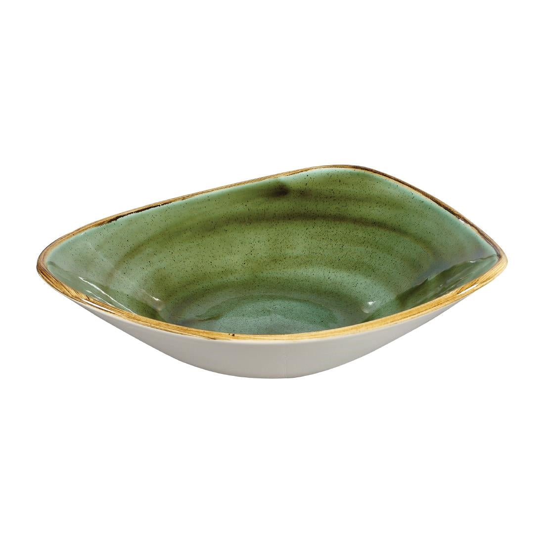 Churchill Stonecast Triangular Bowls Samphire Green 235mm (12 Pack)