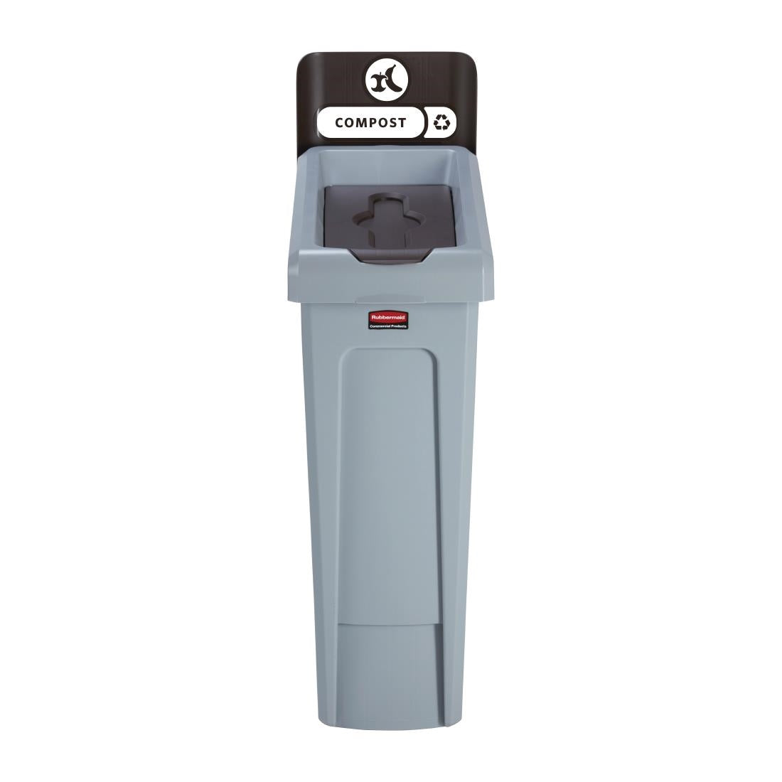 Rubbermaid Slim Jim Food Waste Recycling Station Brown 87Ltr