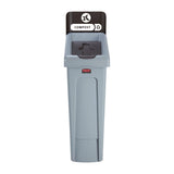Rubbermaid Slim Jim Food Waste Recycling Station Brown 87Ltr