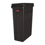 Rubbermaid Slim Jim Bin with Venting Channels Brown 87Ltr