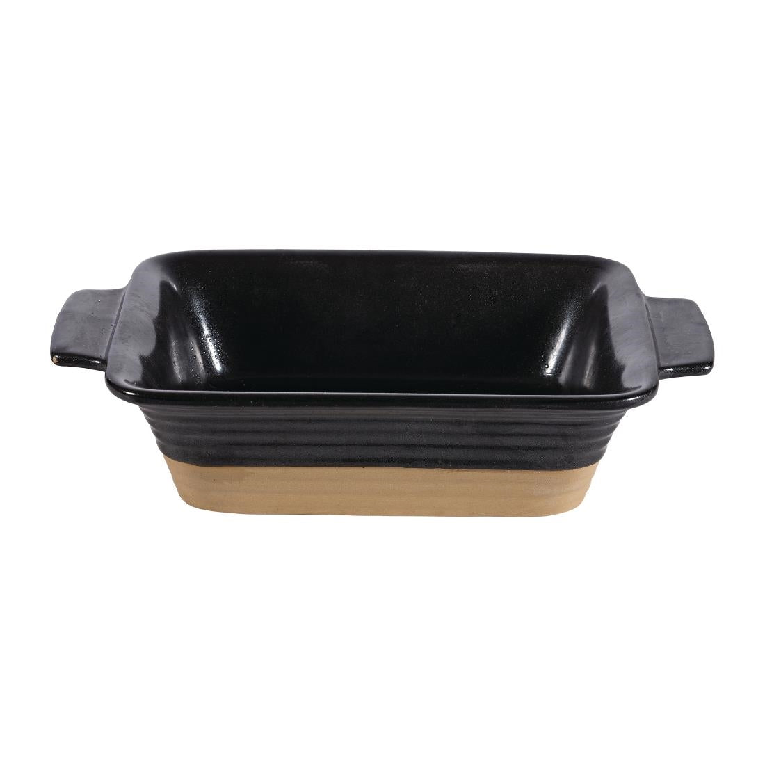 Churchill Black Igneous Stoneware Rectangle Dishes 170mm (6 Pack)