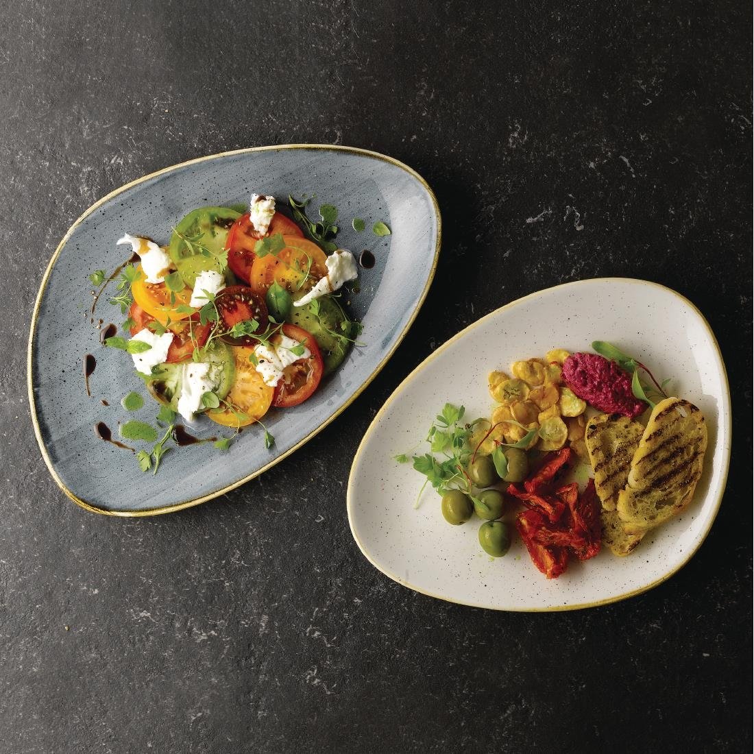 Churchill Stonecast Triangular Plates Barley White 265mm (12 Pack)