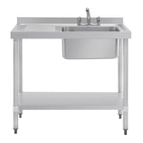 Vogue Single Sink Left Hand Drainer 1000mm