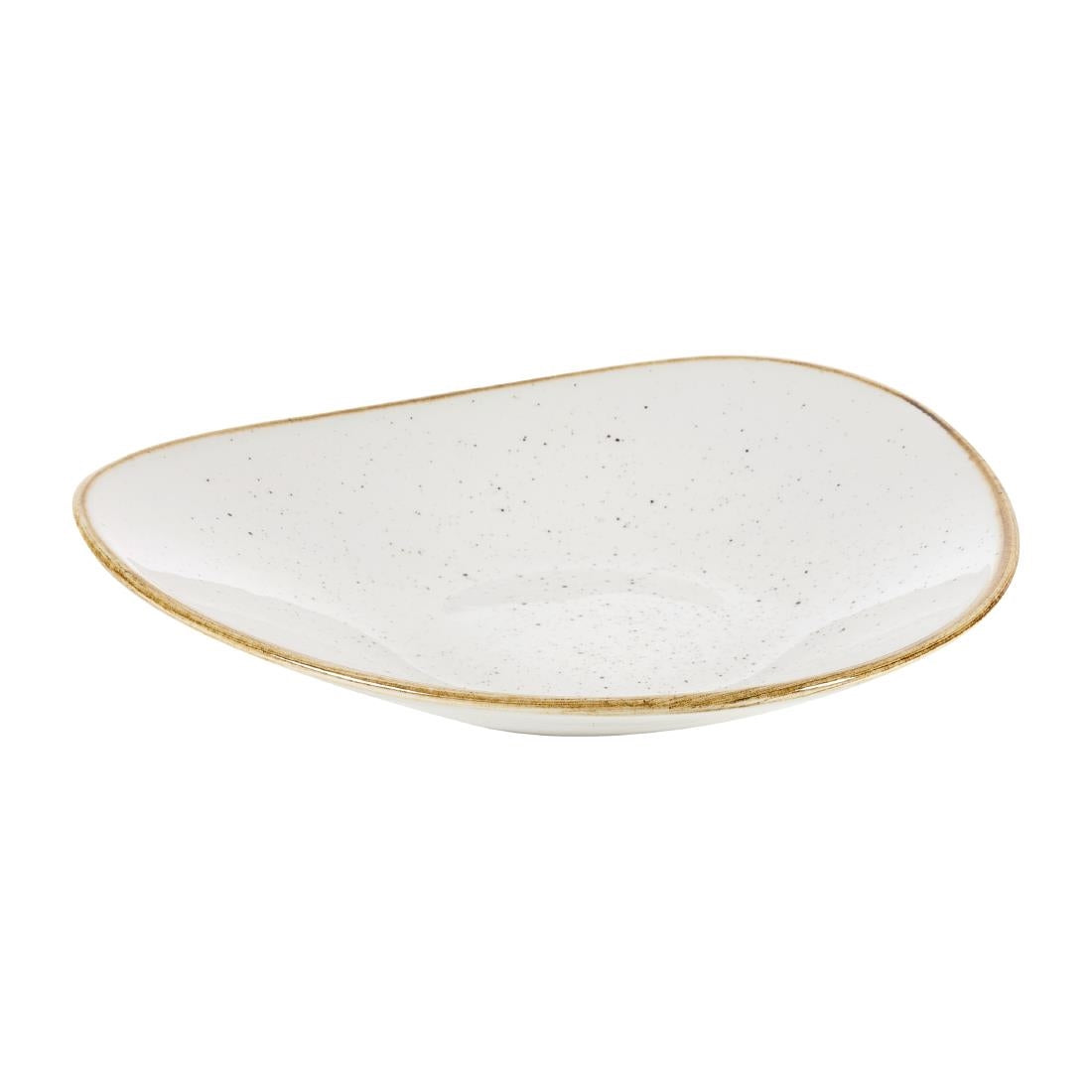 Churchill Stonecast Triangular Shallow Bowls Barley White 210mm