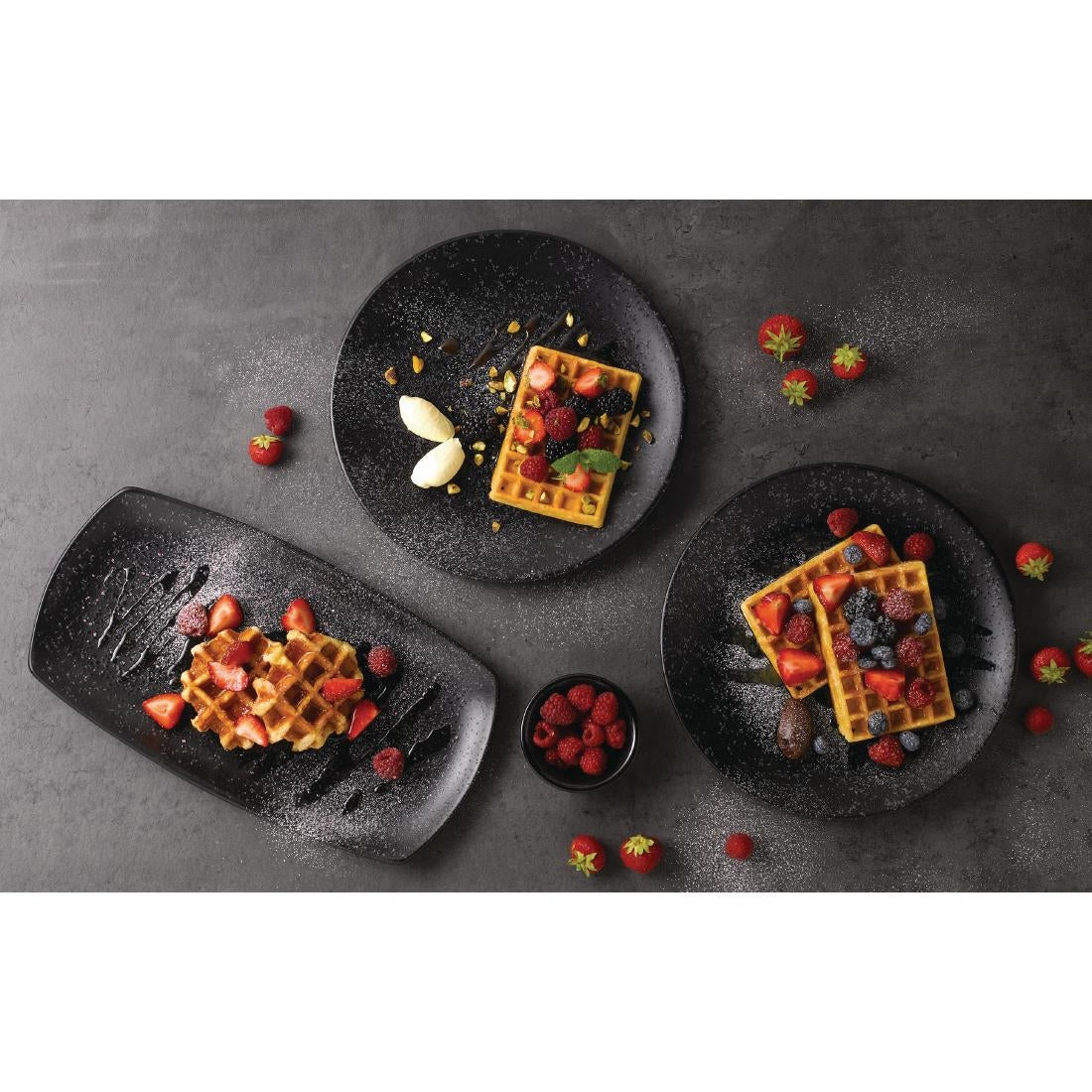 Churchill Menu Shades Caldera Ash Rectangular Plates 190mm (6 Pack)