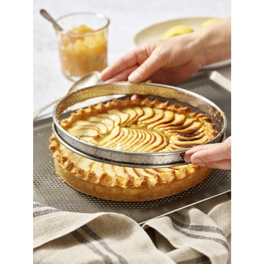 De Buyer Perforated Tart Ring Rolled Edge 260mm